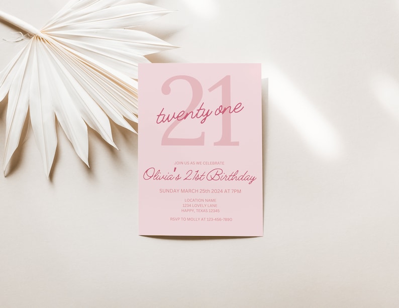 Editable 21st Birthday Dinner Invitation Digital Any Age Birthday Party ...
