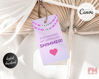 Printable Eras Thank you Tags 2X3.5in In my Birthday Era Trendy Taylor Party Favor Tags It's Me Hi Music Themed Birthday Gift Favor Tags