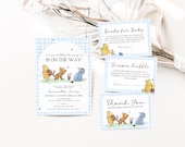 Winnie the Pooh Baby Shower Bundle Classic Winnie The Pooh Boy Baby Shower Decor Little Hunny Baby Shower Invite Blue Vintage Pooh Bundle