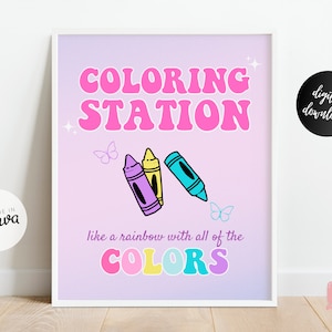 Printable Birthday Era Sign Trendy Taylor Birthday Theme Party Eras 8x10in Posters In My Birthday Era Coloring Station Favors Table Sign