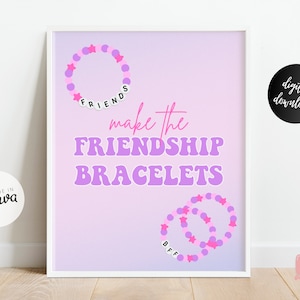 Printable Birthday Era Sign Trendy Taylor Birthday Theme Party Eras 8x10in Posters In My Birthday Era Friendship Bracelet Favors Table Sign