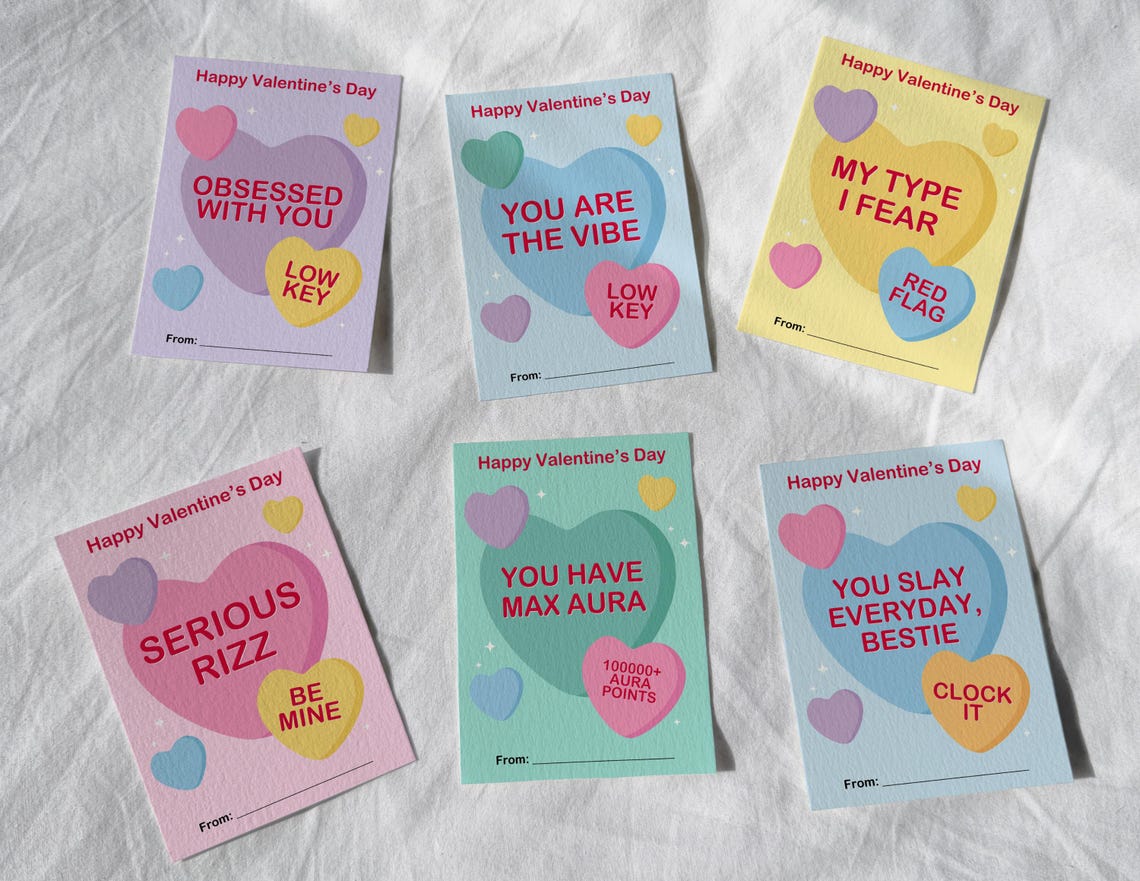 67 Kids Slang Valentines Day Cards, Printable Funny Valentine Card, Gen ...