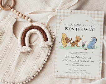 Winnie the Pooh Baby Shower Invitation Classic Winnie The Pooh Gender Neutral Baby Shower Invite Little Hunny Baby Shower Vintage Pooh Bear