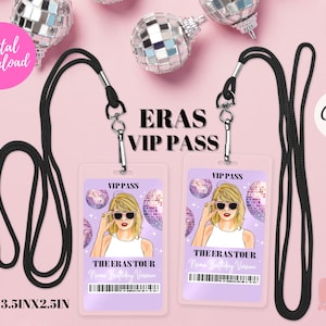 VIP Party Pass Abzeichen Bearbeitbar In meinem Geburtstag Era Party Pass Trendy Taylor VIP Pass Eras VIP Abzeichen Lanyard Abzeichen 2,5x3,5 Zoll Taylor Party Pass