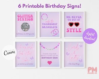 Printable Taylor Birthday Bundle Signs 8x10 Eras Birthday Party Theme Table Signs In My Birthday Era Invite Party Favors Digital Party Sign