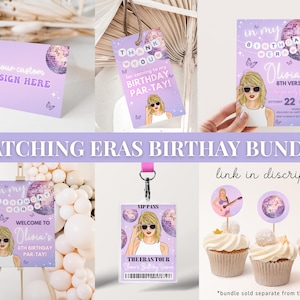 Editable Taylor Eras Party Ticket Invite Surprise Music Ticket Stub In My Birthday Era Trendy Taylor Invite Ts Concert Keepsake Memorabilia image 4