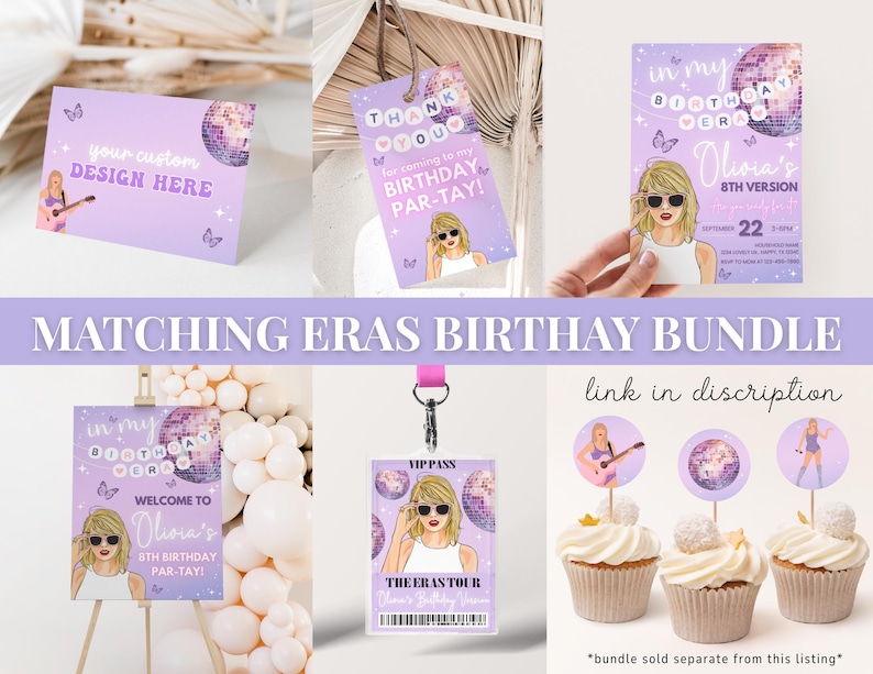 Editable Taylor Eras Party Ticket Invite Surprise Music Ticket Stub In My Birthday Era Trendy Taylor Invite Ts Concert Keepsake Memorabilia image 4