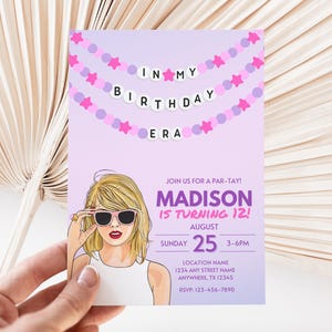 In My Birthday Era Invitation Friendship Bracelet Birthday Invite Editable Eras Party Invitation Trendy Taylor Birthday Digital Text Invite