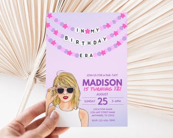 In My Birthday Era Invitation Friendship Bracelet Birthday Invite Editable Eras Party Invitation Trendy Taylor Birthday Digital Text Invite