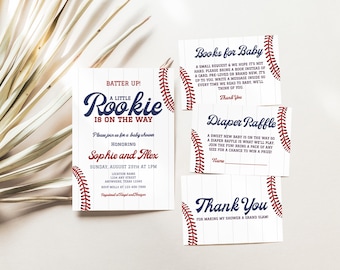 Baseball Baby Shower Invitation Bundle Minimalist Baby Shower A Little Slugger is on the Way Invite Baby Sprinkle Invite Books for Baby