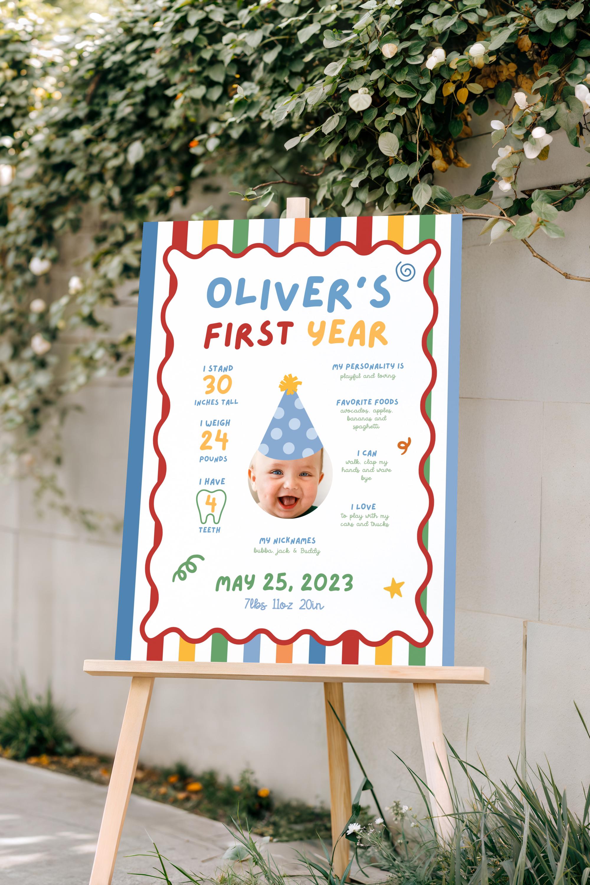 Fun to Be One Birthday Milestone Sign, One is Fun Party Hat Birthday ...