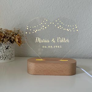 Luce notturna, personalizzata, coppie, regalo, regalo di nozze, regali di anniversario, regali di fidanzamento, anniversario, matrimonio, San Valentino