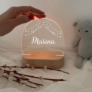 Night light personalized, baby gift, birth, christening gift, children&#39;s room, birthday gift, bedside lamp, night light,
