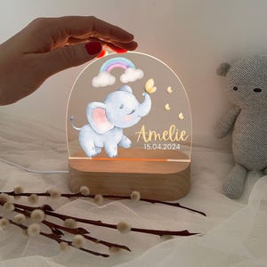 Night light personalized, baby gift, birth, christening gift, children&#39;s room, birthday gift, bedside lamp, night light, gift
