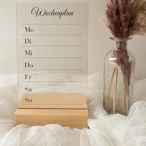 Weekplanner van acrylglas, menuplanner, maaltijdplanner, afwasbare planner, housewarmingcadeau, cadeau voor vriendin, familie, verjaardag, cadeau-idee