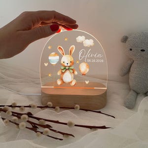Night light personalized, baby gift, birth, christening gift, children&#39;s room, birthday gift, bedside lamp, night light, baptism