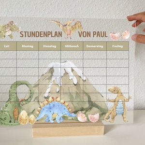 Einschulung, Schulanfang Geschenk, Stundenplan Mädchen Junge, Personalisiertes Geschenk, Stundenplan personalisiert Acrylglas abwischbar