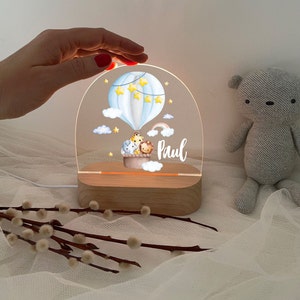 Personalized night light, baby gift, birth gift, christening gift, children&#39;s room, birthday gift, bedside lamp, night light
