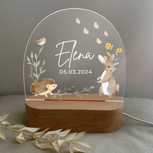 Night light personalized, baby gift, birth, christening gift, children&#39;s room, birthday gift, bedside lamp, night light, gift