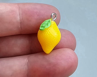 Resin Lemon Charms, Lemonade, Citrus Fruit, Summer Fruit Pendant, Lemon Resin Charm