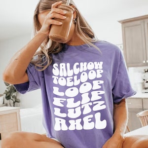 Ice Skating Sweatshirt, Skating Shirt, Women&#39;s Ice Skating Hoodie, Trendy Ice Skater Shirt, Ice Skating Gift, Skating Graphic Tee, Loop Jump