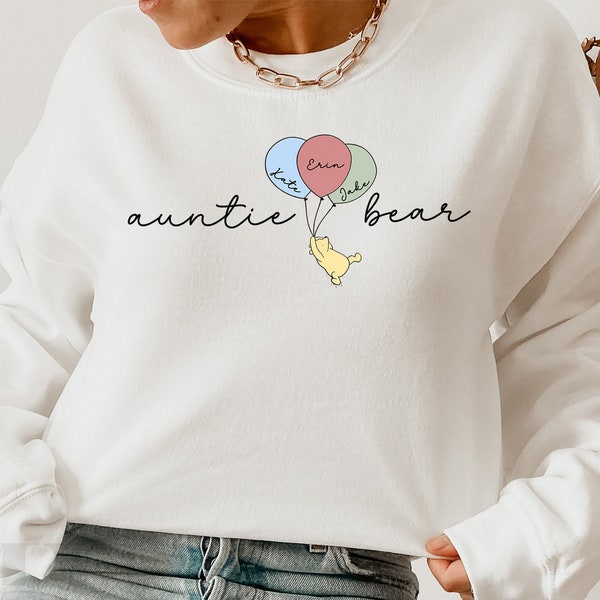 Auntie Bear Sweatshirt Pooh Bear, Cool Aunts Club Sweatshirt, Aunt Gift, Aunt Birthday Gift, Sister Gifts, Auntie Sweatshirt, Aunt Tshirt