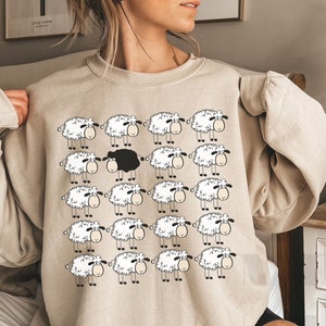 Funny Black Sheep Farmer Farm Sweatshirt,Cute Sheeps Shirt,Farm Animal Tshirt,Sheep Lover Gift,Sheep Sweater,Farming Shirt,Womens Sweatshirt