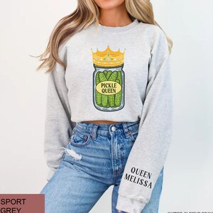 Personalized Canned Pickles Sweatshirt, Canning Season Sweatshirt, Pickle Lovers Sweater,Homemade Pickles Queen Sweater,Pickle Jar Crewneck