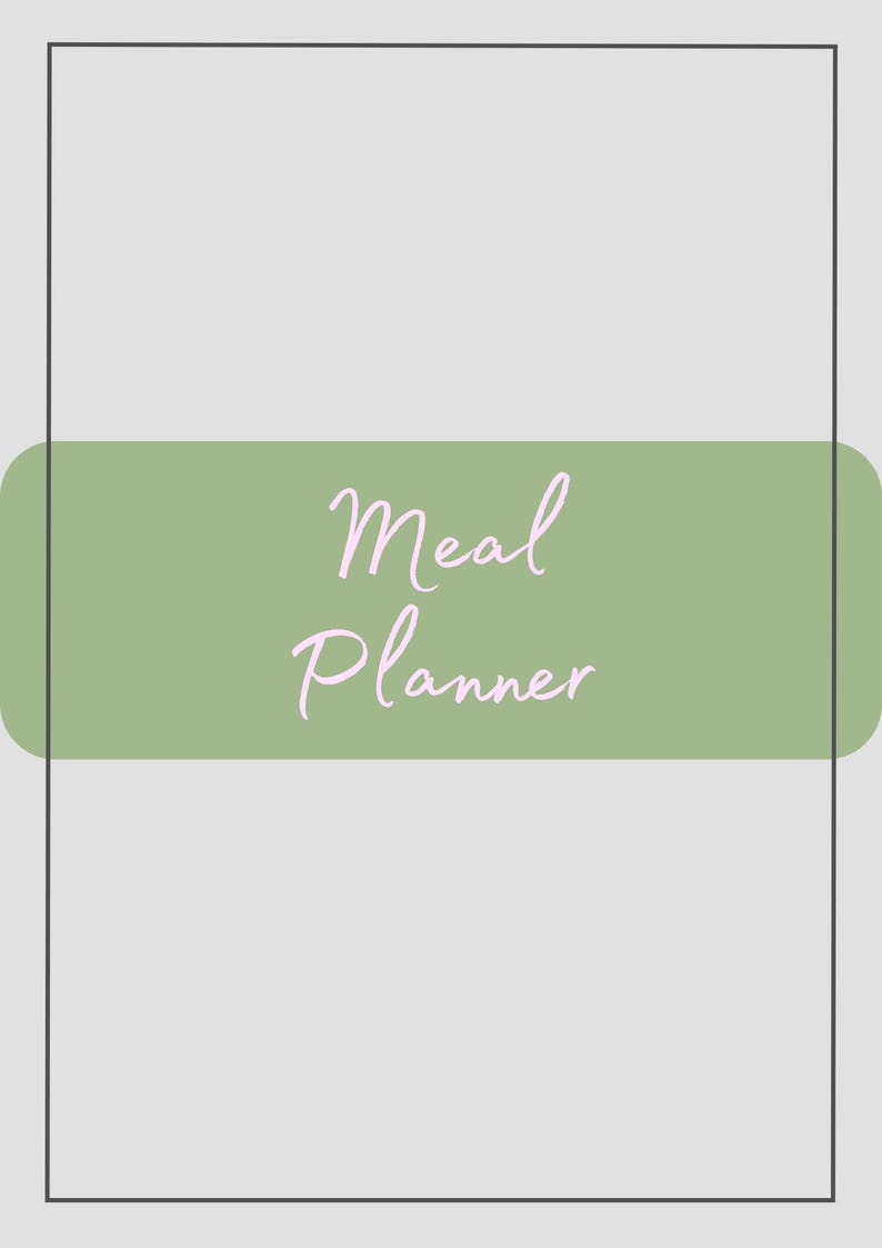 Family Meal Planner | Printable Weekly Menu, Grocery List (PDF) - Etsy