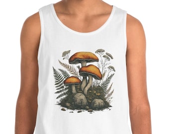Mushroom Forest Tank Top: Unisex Outdoorsy Clothing