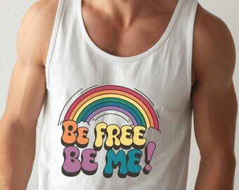 Pride Month Rainbow Tank Top: LGBTQ+ Men's Festival Shirt