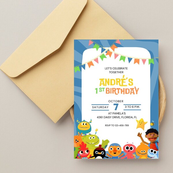 Editable invitation - Super Simple Songs | Template invitation - Super Simple Songs