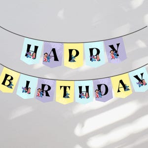 Happy Birthday Banner - Lilo and Stitch | Happy Birthday Banner - Lilo and Stitch