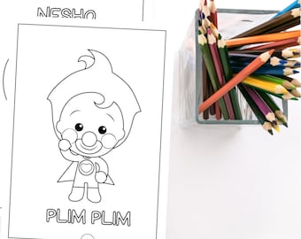 Bearbeitbares Malbuch – Plim Plim | Bearbeitbares Malbuch - Plim Plim