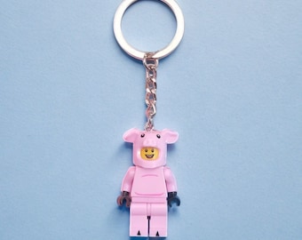 Porte-clés 3D avec mini figurine de cochon, Accessoire de sac à dos personnalisé, Porte-clés personnalisé de super-héros, Accessoires de porte-clés, Porte-clés breloque pour clés