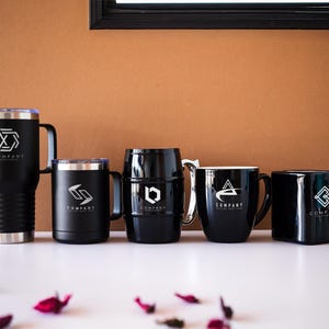 Custom Tumbler with Logo, Company Tumbler Gift, Corporate Gift, Tumbler for Work, Travel Size Steel Mug, Coffee Mug, Office Drinkware