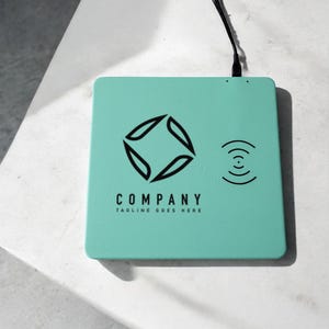 Company Logo Phone Charger, Custom Leather Charging Mat, , Wireless Charger Pad, Leather Charging Mat, Charging Mouse Pad, Office Gifts
