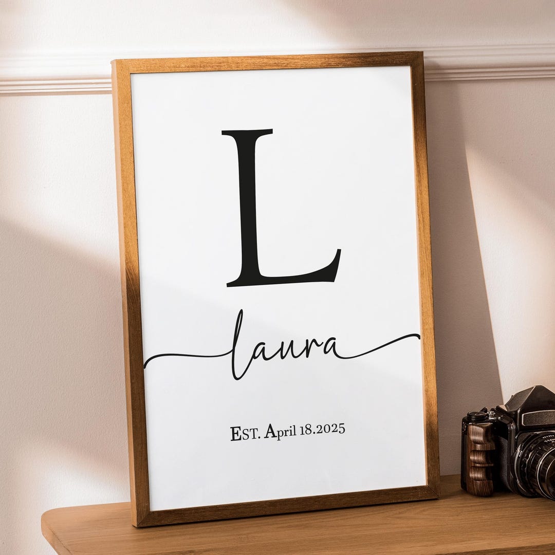 Customized Name Frame Fully Customizable Name Art Print, Minimalist Home Decor, Room Wall ...