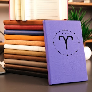 Zodiac Sign Journal, Custom Journal, Journal and Notebook, Leather Journal, Custom Zodiac Journal, Astrology Sign Journal, Astrology Gift