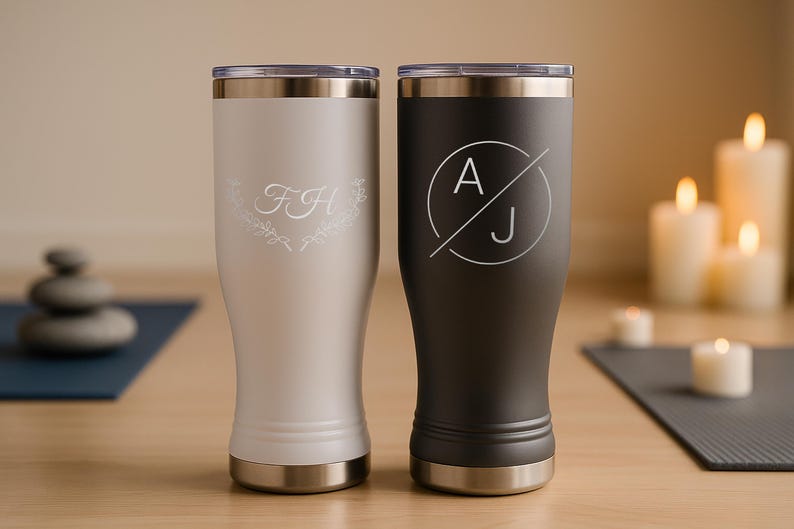 Personalized Beer Tumbler, 20oz Tumbler Etched Beer Cup, Insulated Tumbler, Groomsmen Tumbler, Custom Tumbler for Men, with custom logo