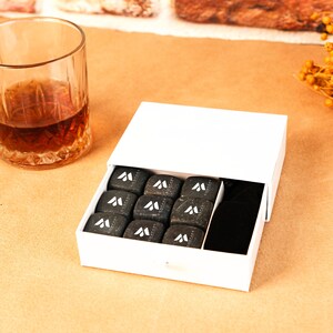 Company Logo Whiskey Stone Set, Custom Stones Set, Chilling Stones, Whiskey Lover Gift, Whiskey Gift Set, Business Gifts, Corporate Gifts