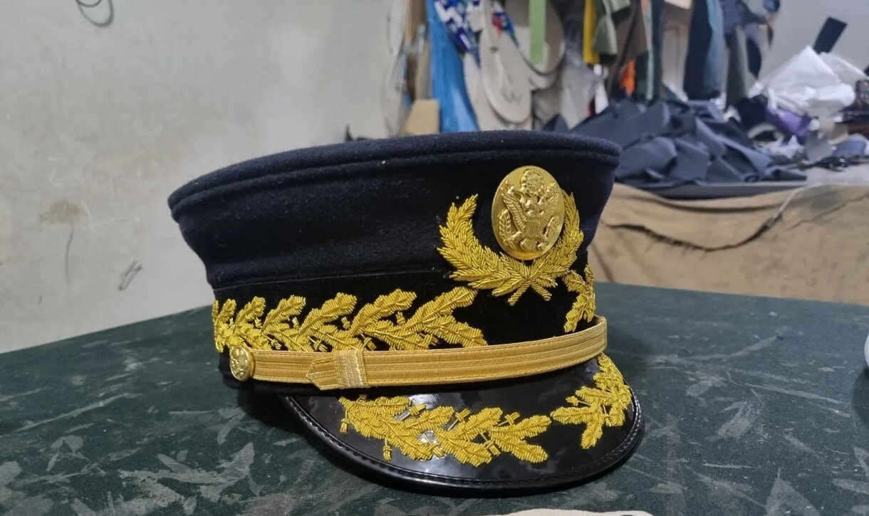 Replica boxed U.S. Army Model 1902 General's Full Dress Visor Cap reproduction high quality all sizes available