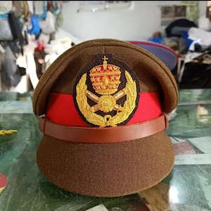 WWII Style Ethiopian General&#39;s Dress Visor Cap replica All sizes available