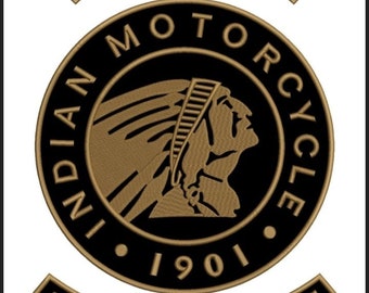 Indian Motorcycle Club 1901 35 Cm Iron on three different colours choose one Iron On
