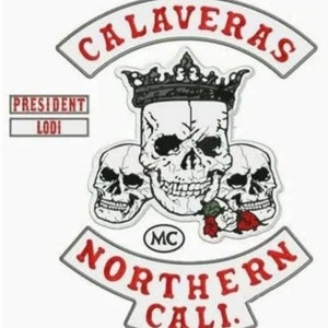 Calaveras Northern Cali Mc Lodi President Embroidery Patches set of 6 Pcs
