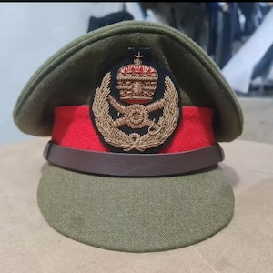 WWII Style Ethiopian General&#39;s Dress Visor Cap replica All sizes available