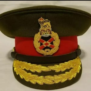 WW2 イギリス軍　帽章 WW2 イギリス陸軍少将バイザー帽子 金編みキャップ 全サイズあり