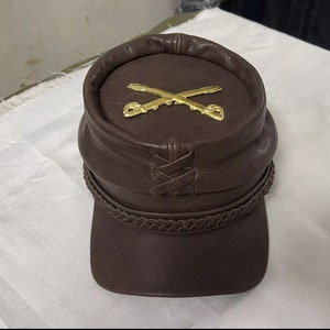 American Civil War Kepi leather cap, extraordinary craftsmanship. All Sizes available