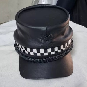 American Civil War  Confedrate Kepi leather cap, handmade leather modified replica all sizes available