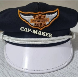 VTG 1950'S Harley Davidson Motorcyle Biker Captain Hat All VTG 1950'S Harley Davidson Motorcyle Biker Captain Hat All